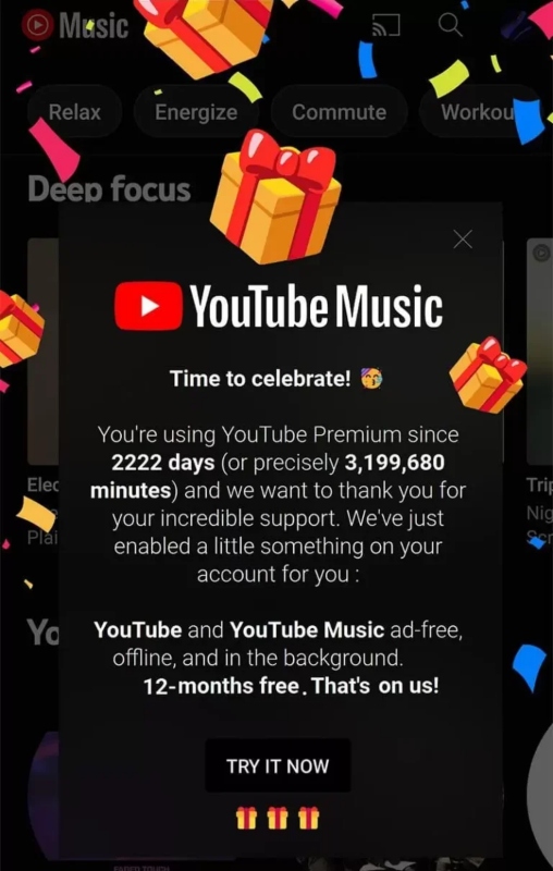 youtube bazi kullanicilarina ucretsiz premium hizmeti sunuyor