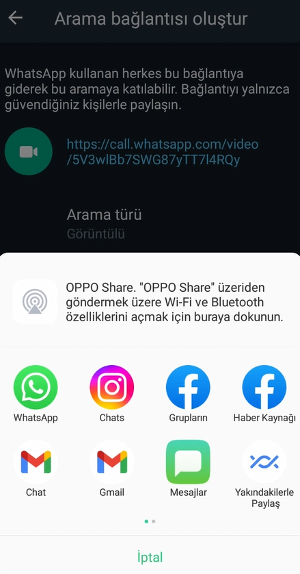WhatsApp arama bağlantısı nasıl oluşturulur