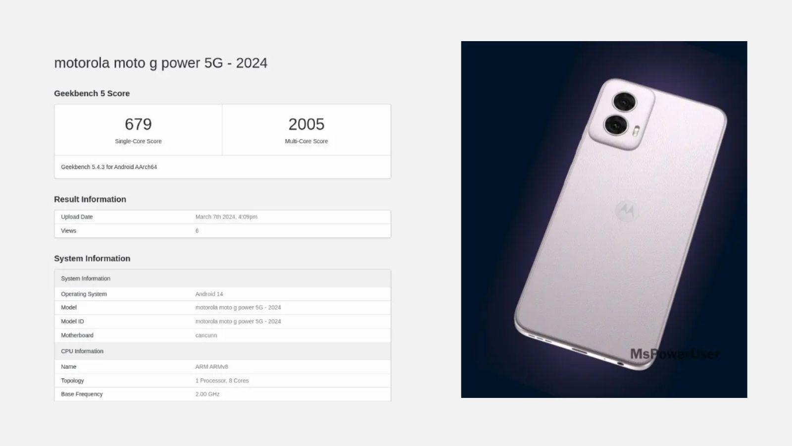 Moto G Power 5G (2024) Dimensity 7020 ile Görüldü