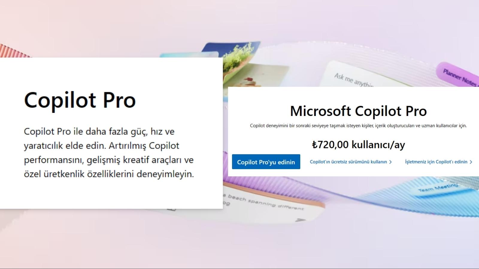 Microsoft Copilot Pro Türkiye'de Erişime Açıldı