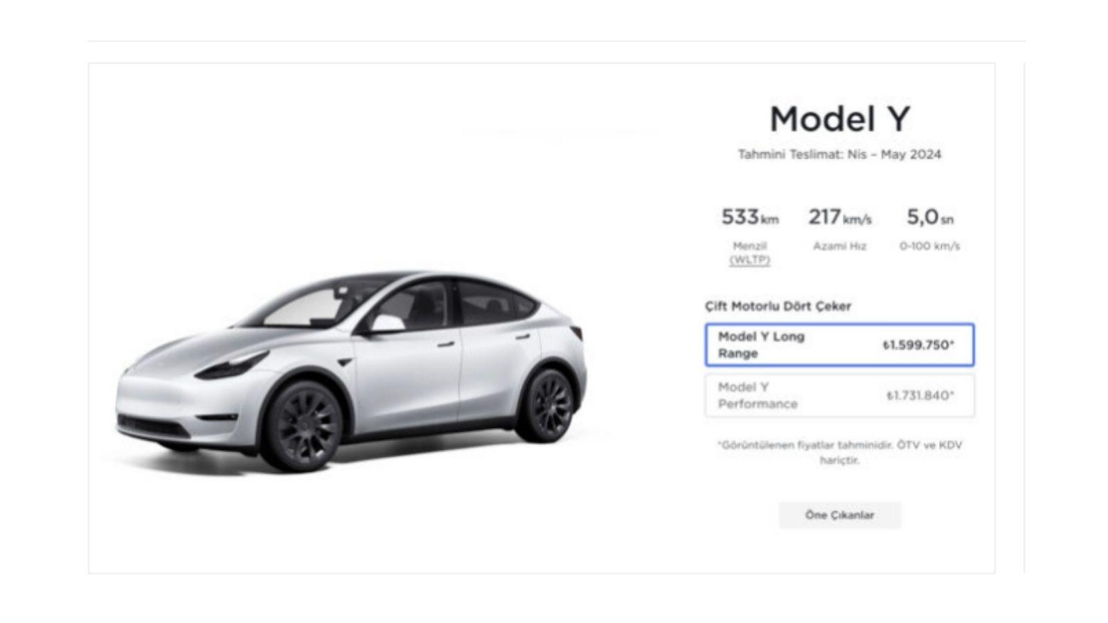 Tesla Türkiye koordinatörlüğü, Model Y’nin tek motorlu versiyonunu satıştan kaldırmış olabileceği söyleniyor.