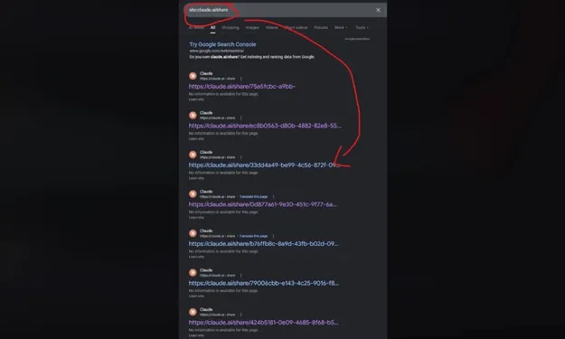 Claude Sohbetleri Google'a Düştü