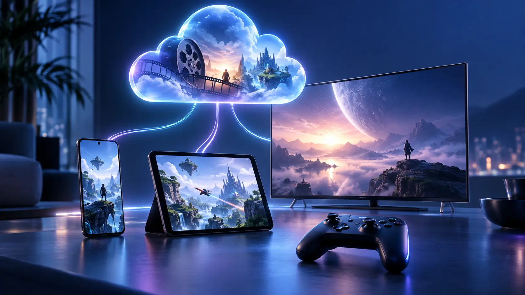 iCloud+ ile Apple TV ve Arcade’e Ücretsiz Erişim 3 iCloud+ ile Apple TV ve Apple Arcade hizmetlerini birleştiren temsili görsel
