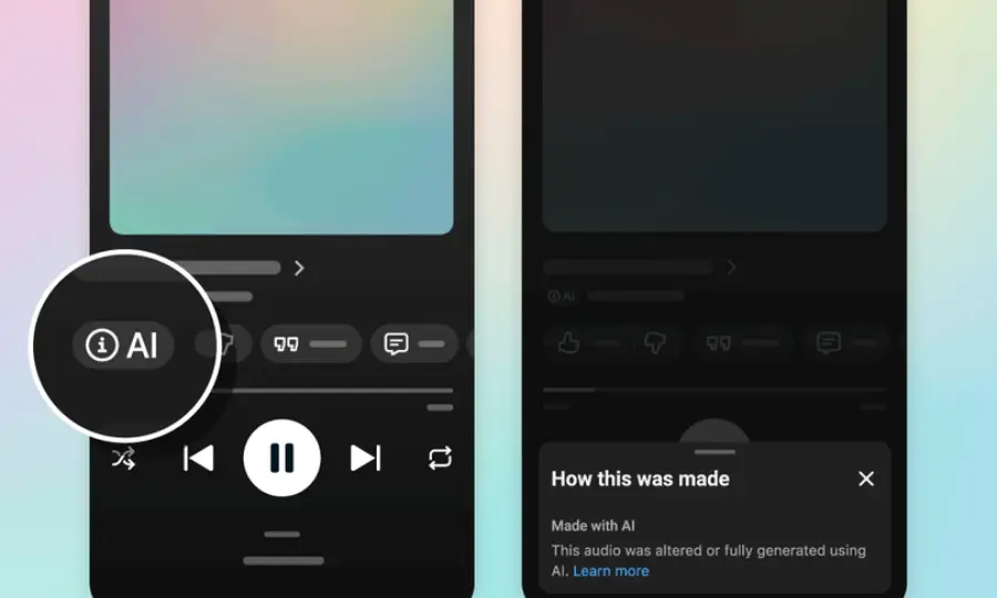 YouTube Music’te Yapay Zekâ Etiketi Başladı 2 YouTube Music AI Etiketi Geliyor