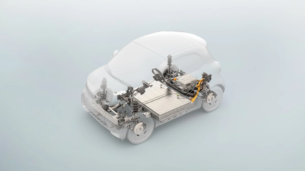 Fortwo'nun Varisi Smart #2 Tanıtıldı: 290 km Menzil 2 Smart #2 ECA platformu ve batarya yerleşimi