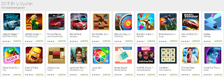 2015'in En İyi Android Oyunları