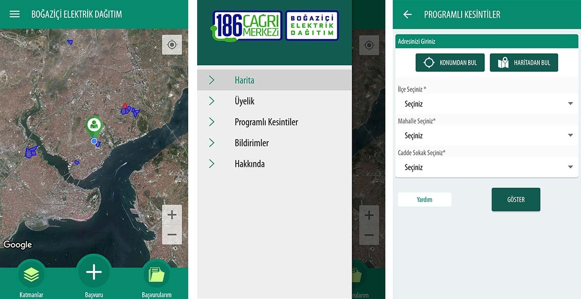 BEDAŞ 186 Mobil Uygulaması