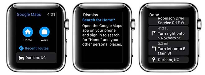 Google Maps Apple Watch