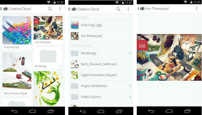 Android için Adobe Creative Cloud