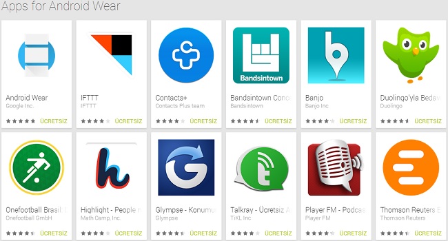 Android Wear Uygulamaları