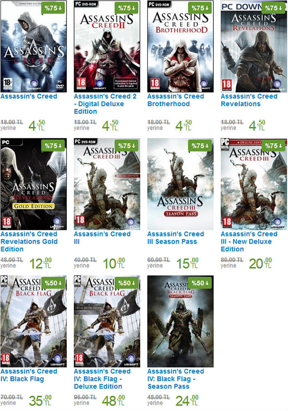 Assassin's Creed indirim