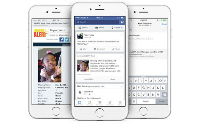 Facebook Amber Alerts