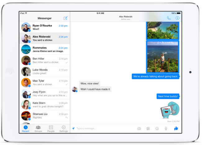 iPad için Facebook Messenger