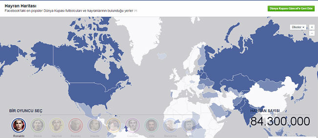 Facebook Worldcup Hayran Haritası