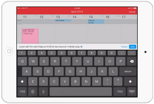 iPad için Fantastical 2
