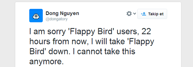 Flappy Bird Yayından Kaldırıldı