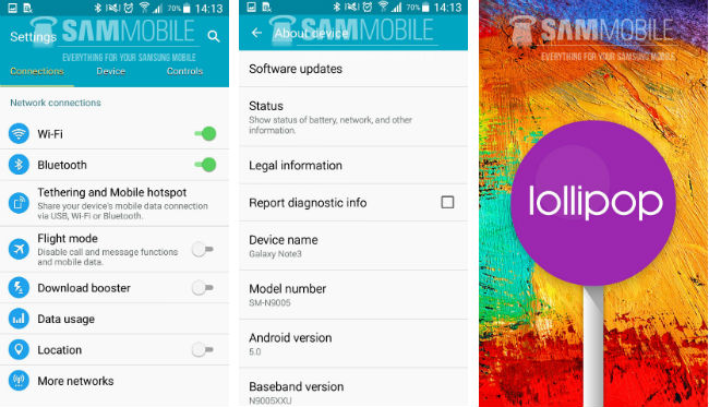 Android 5.0 - Galaxy Note 3
