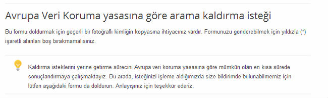 Google içerik sildirme