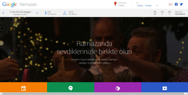 Google Ramazan Özel Sayfası