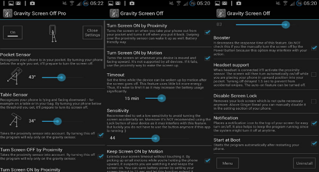 Gravity Screen Android