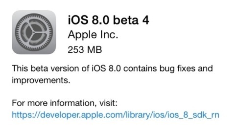 Apple iOS 8 Beta 4
