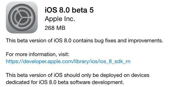 iOS 8 Beta 5