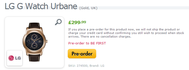 LG G Watch Urbane