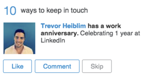LinkedIn Keep in Touch