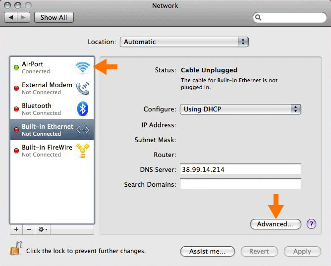 Mac için DNS Değiştirme