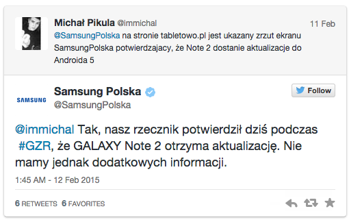 Samsung Galaxy Note 2 Android Lollipop