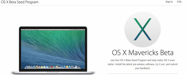 Mac OS X Mavericks Beta