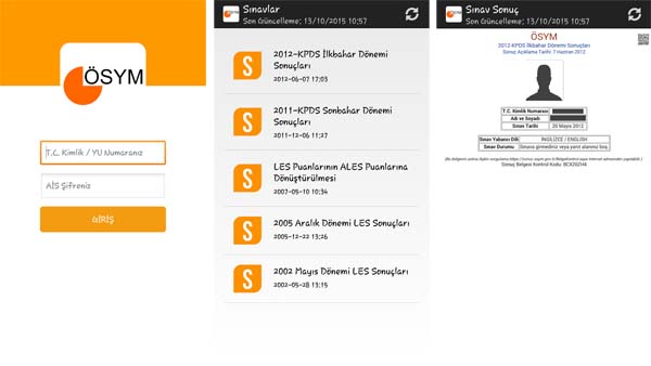 OSYM Mobil Uygulamasi