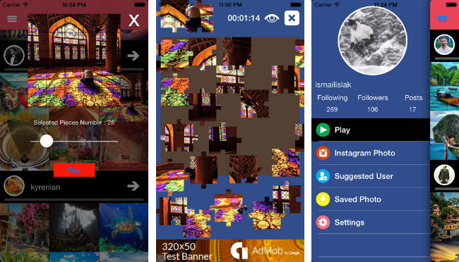 Puzzle with Instagram