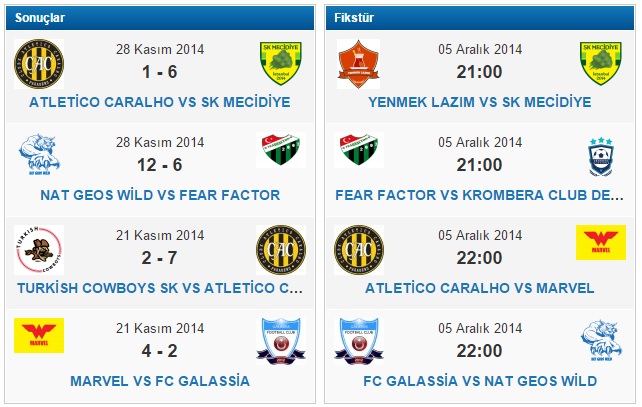 Sosyal Medya Ligi Fikstürü