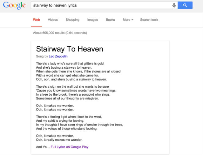 Google Lyrics
