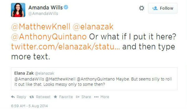 Twitter, Tweet içinde tweet