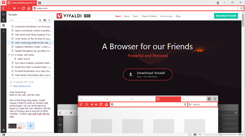 Vivaldi Beta