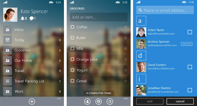 Wunderlist Windows Phone 8.1
