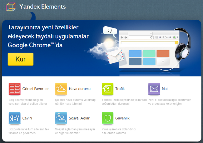 Mac için Yandex.Elements Eklentisi