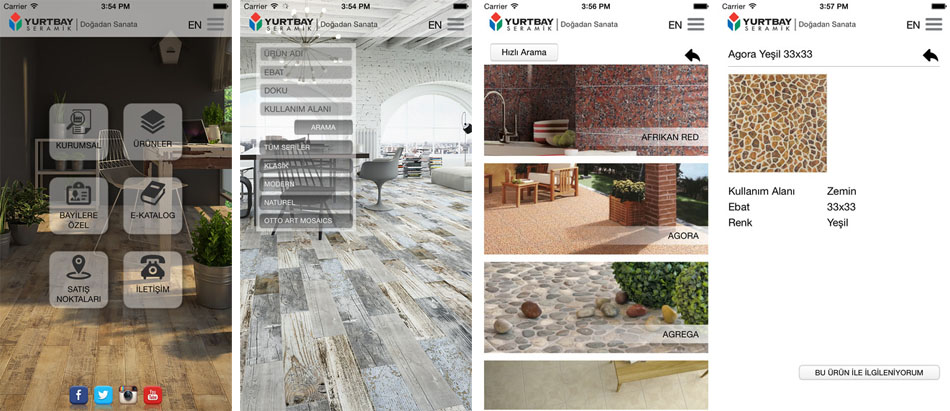 Yurtbay Seramik Mobil Uygulaması