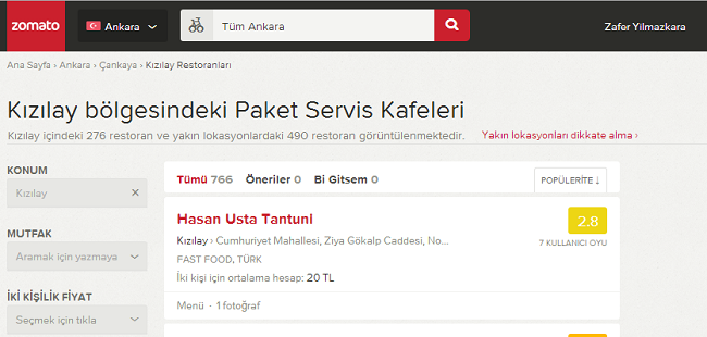 Zomato Arama
